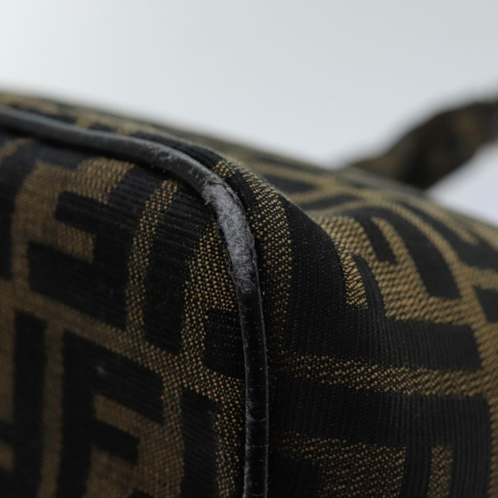 FENDI Zucca Canvas Mamma Baguette Shoulder Bag Black Brown76559
