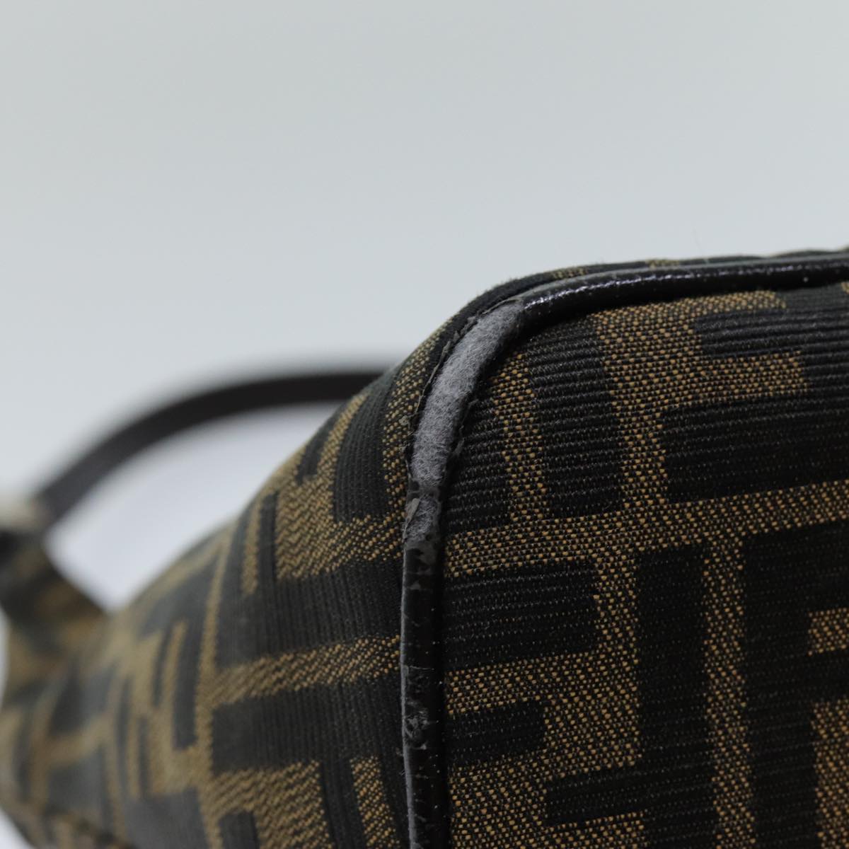 FENDI Zucca Canvas Mamma Baguette Shoulder Bag Black Brown76559