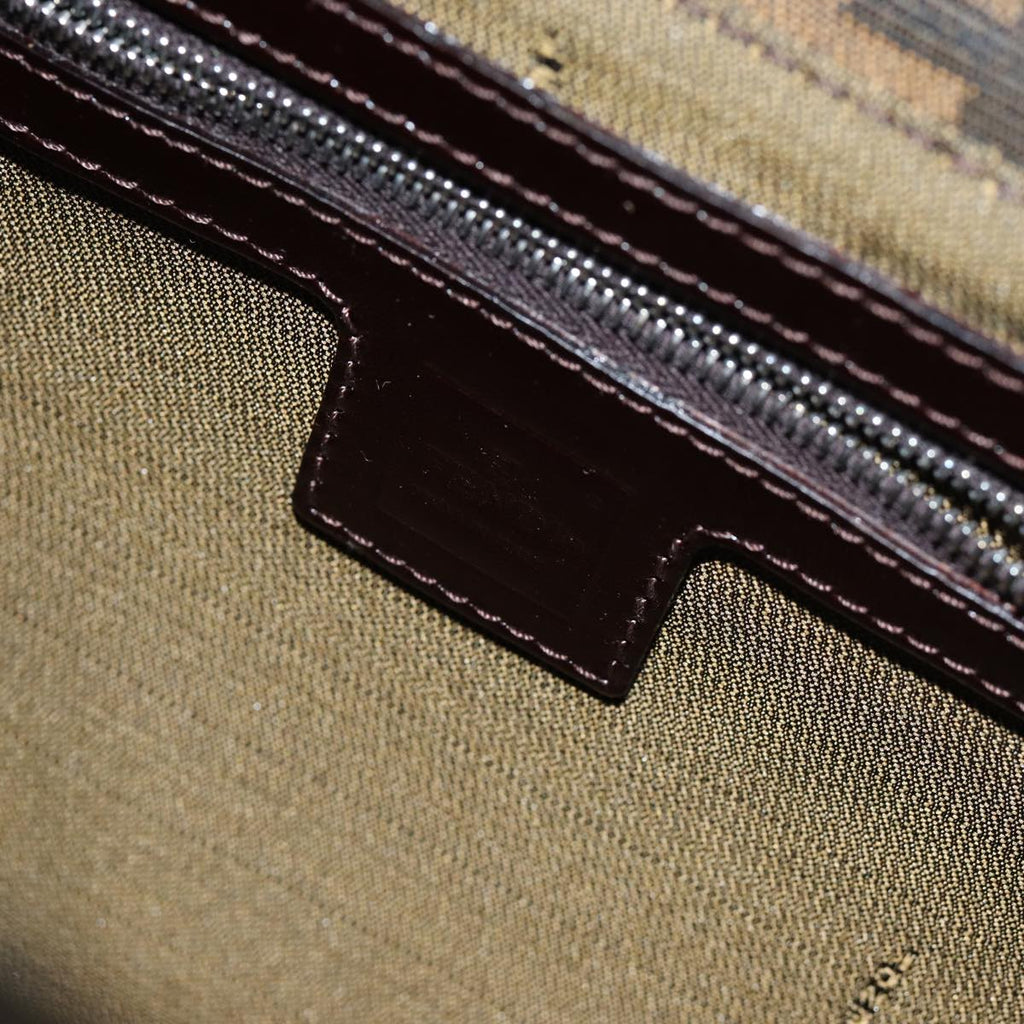 FENDI Zucca Canvas Mamma Baguette Shoulder Bag Black Brown76559