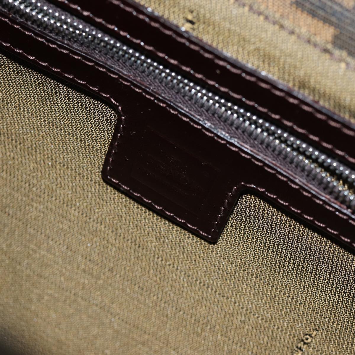 FENDI Zucca Canvas Mamma Baguette Shoulder Bag Black Brown76559