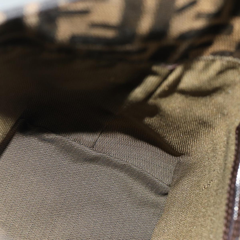 FENDI Zucca Canvas Mamma Baguette Shoulder Bag Black Brown76559