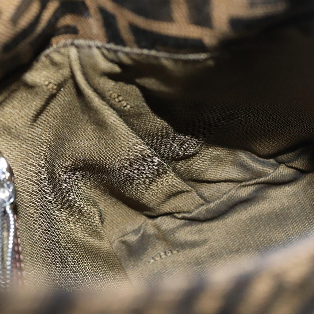 FENDI Zucca Canvas Mamma Baguette Shoulder Bag Black Brown76559