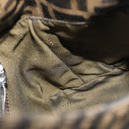 FENDI Zucca Canvas Mamma Baguette Shoulder Bag Black Brown76559