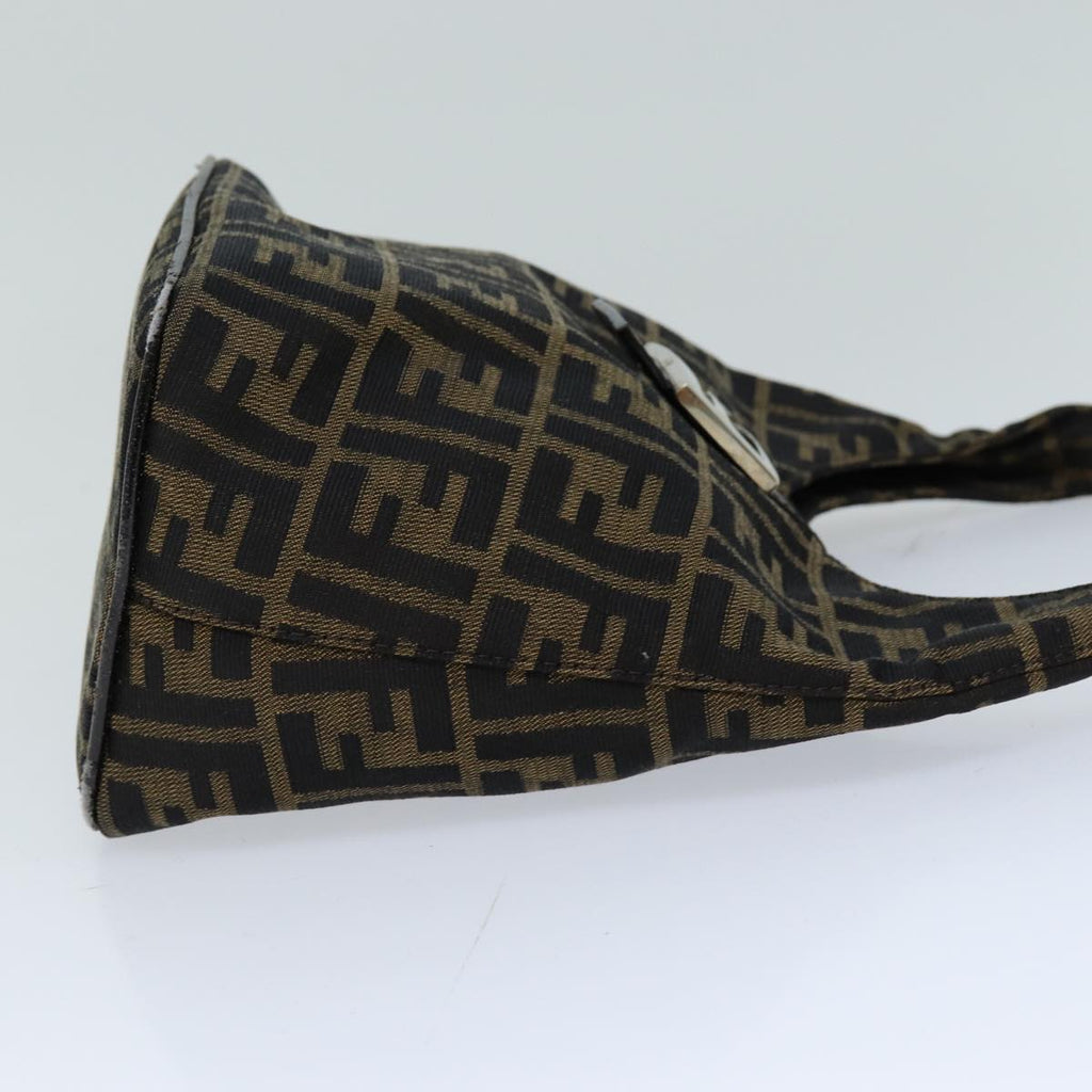 FENDI Zucca Canvas Mamma Baguette Shoulder Bag Black Brown76559