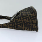FENDI Zucca Canvas Mamma Baguette Shoulder Bag Black Brown76559