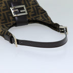 FENDI Zucca Canvas Mamma Baguette Shoulder Bag Black Brown76559