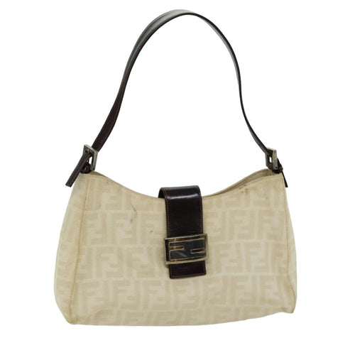 FENDI Zucca Canvas Mamma Baguette Shoulder Bag Beige76561