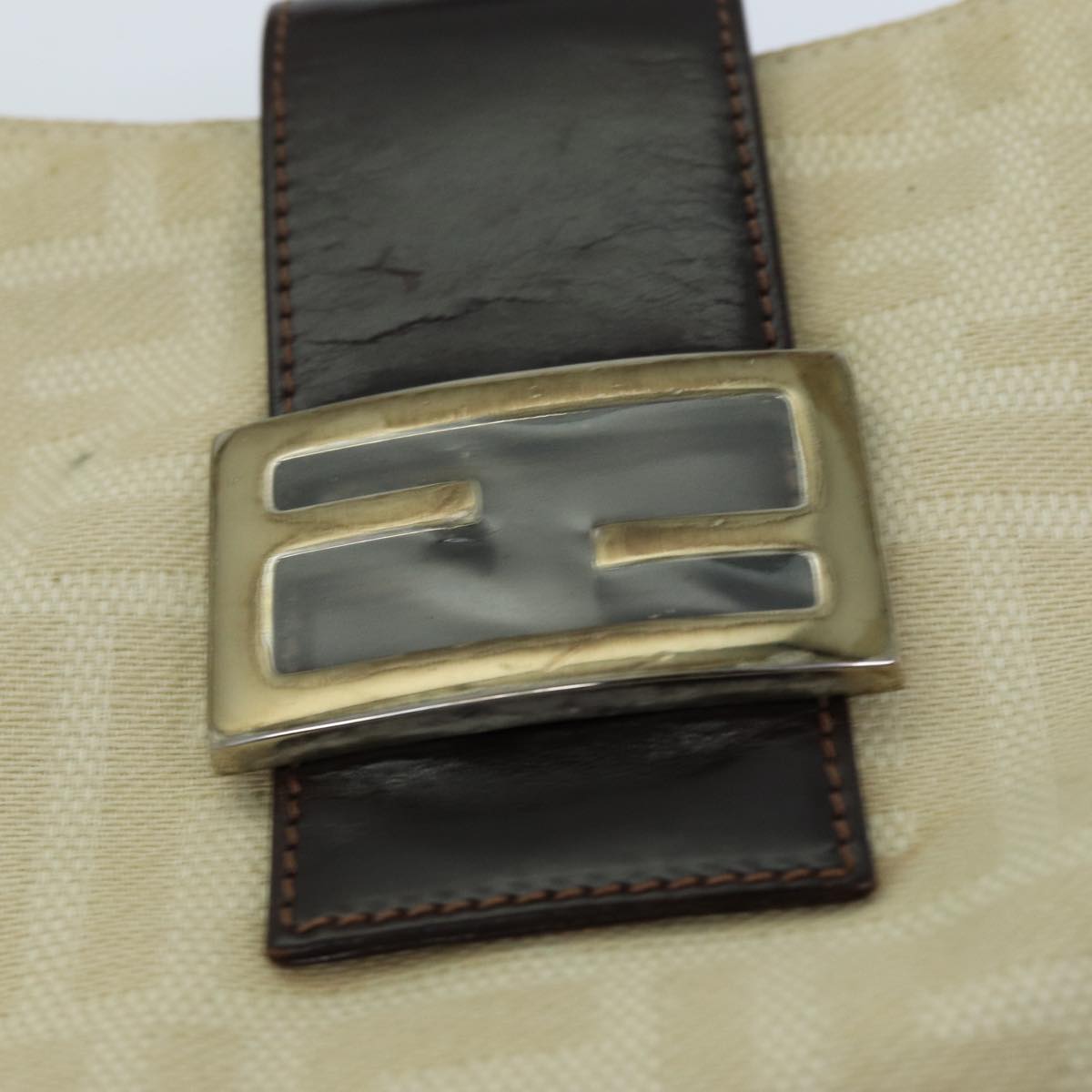 FENDI Zucca Canvas Mamma Baguette Shoulder Bag Beige76561