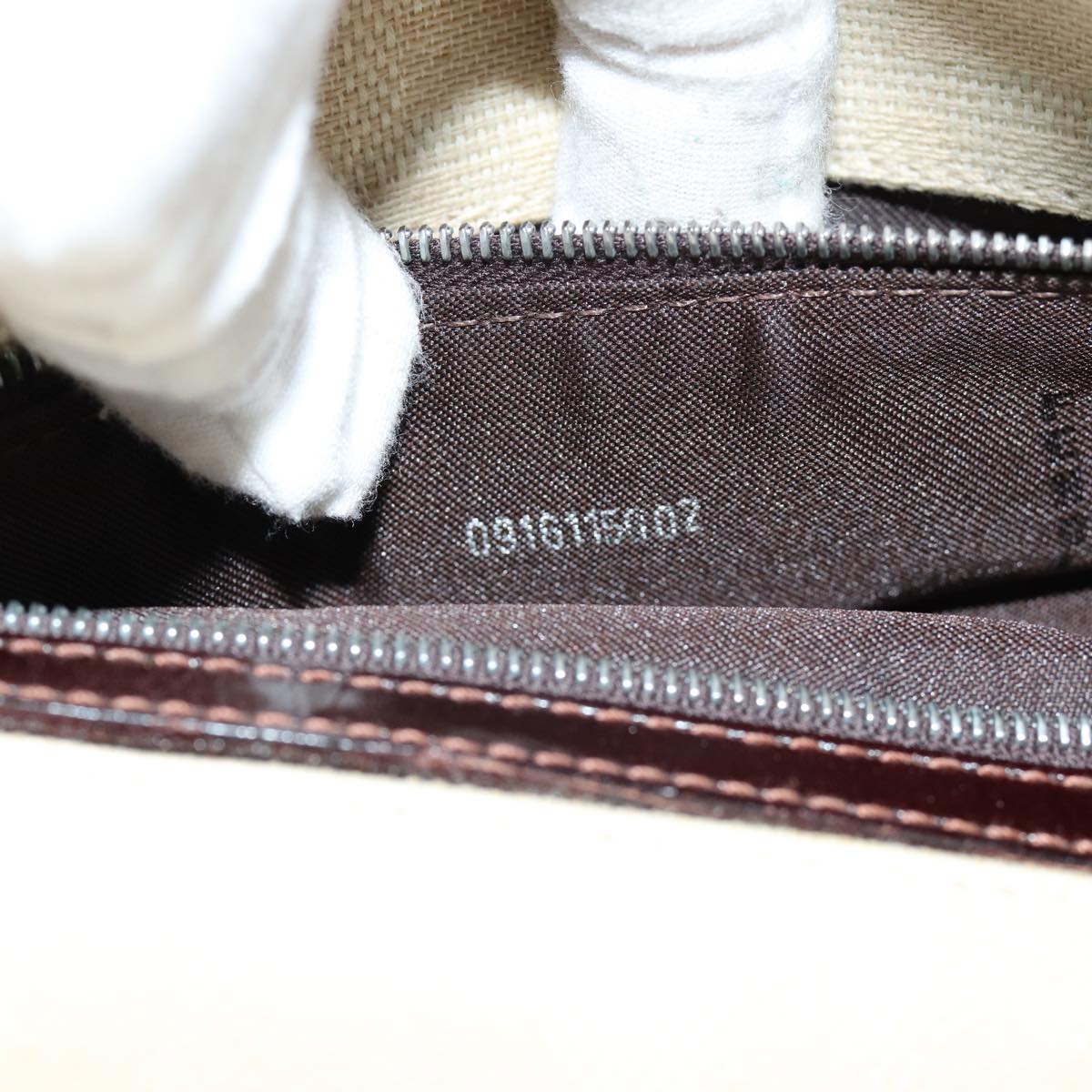 FENDI Zucca Canvas Mamma Baguette Shoulder Bag Beige76561