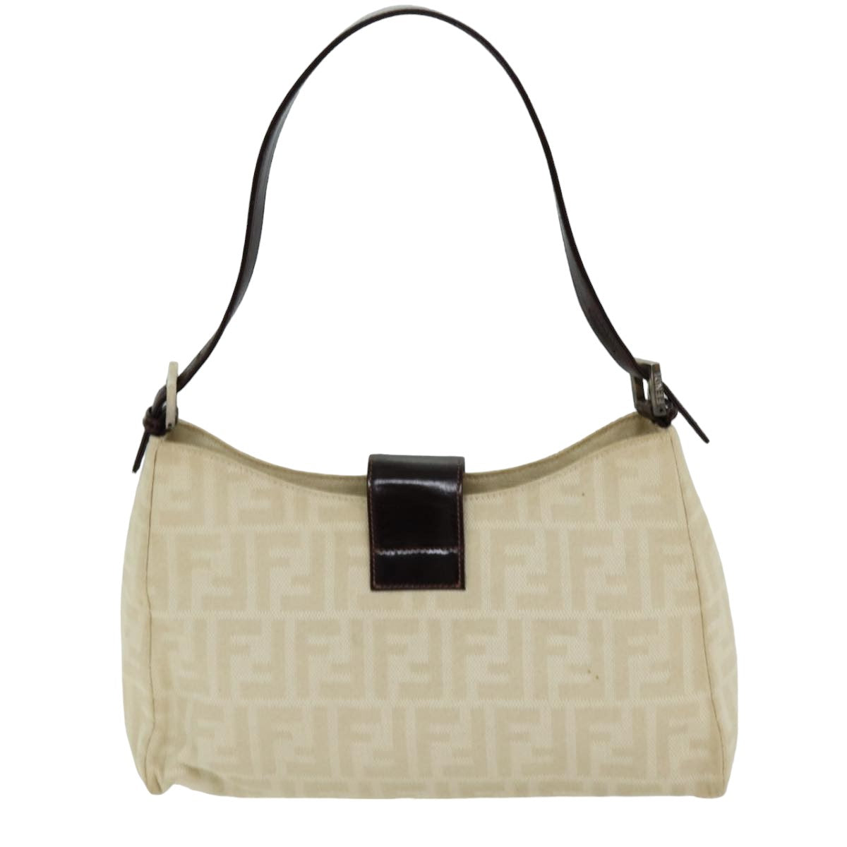FENDI Zucca Canvas Mamma Baguette Shoulder Bag Beige76561