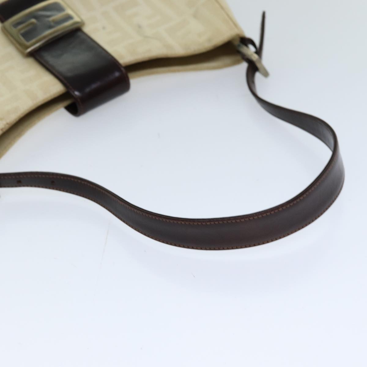 FENDI Zucca Canvas Mamma Baguette Shoulder Bag Beige76561