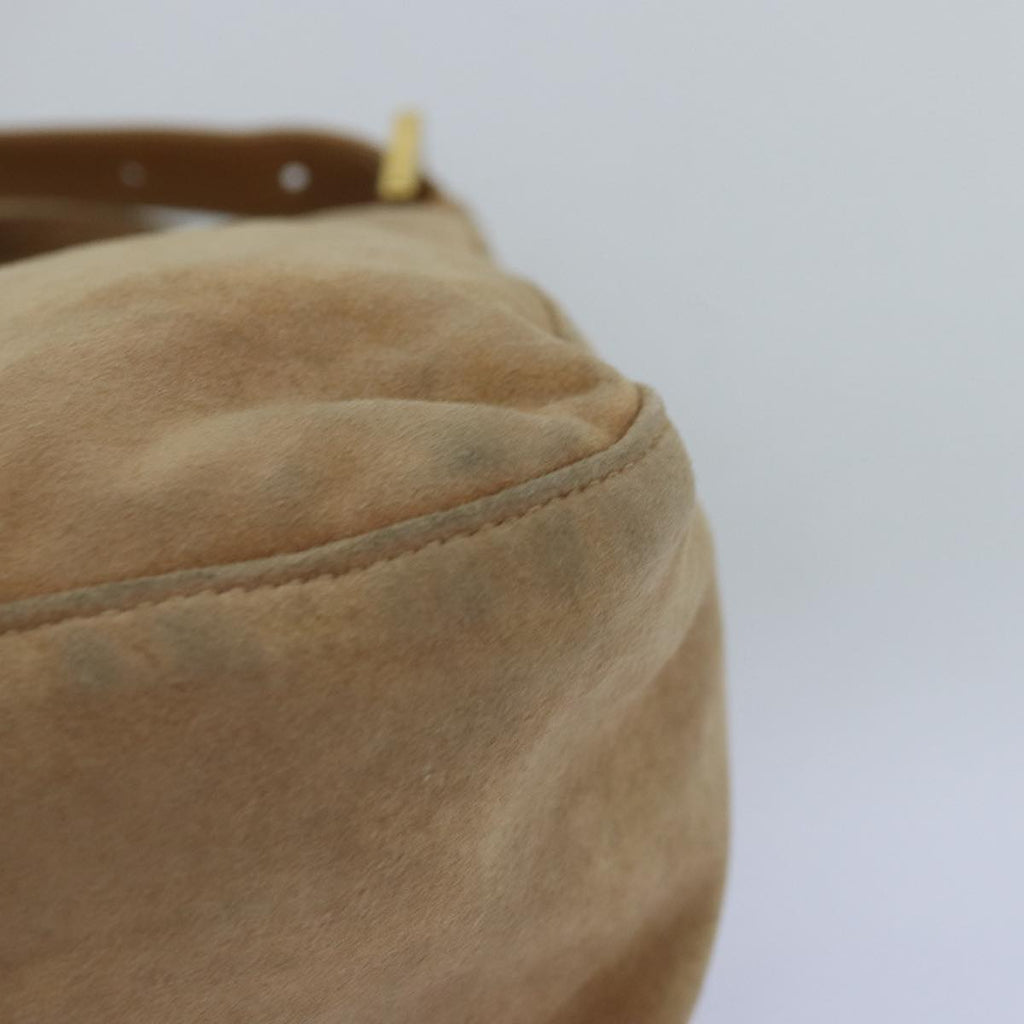 FENDI Mamma Baguette Shoulder Bag Suede Beige76610