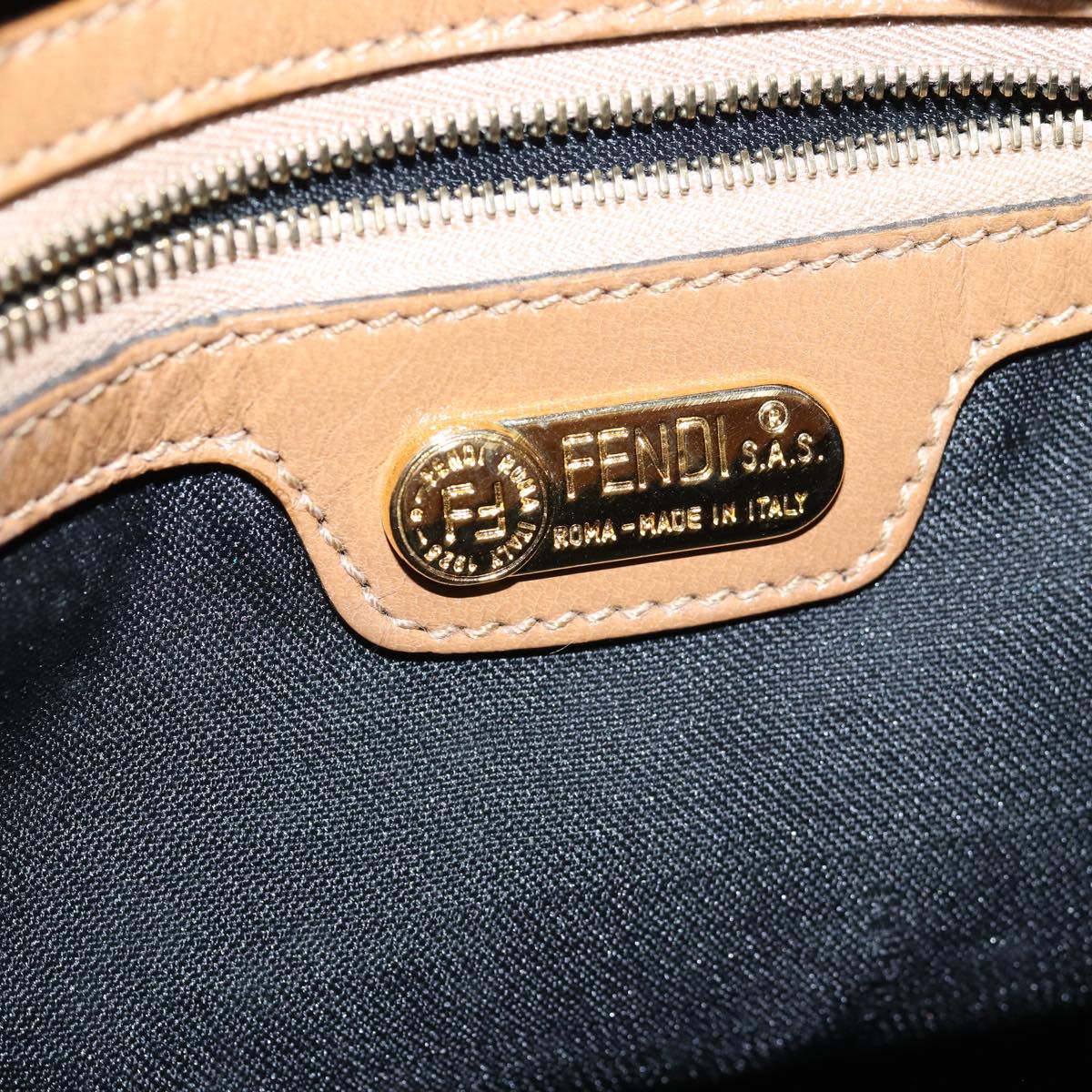 FENDI Mamma Baguette Shoulder Bag Suede Beige76610