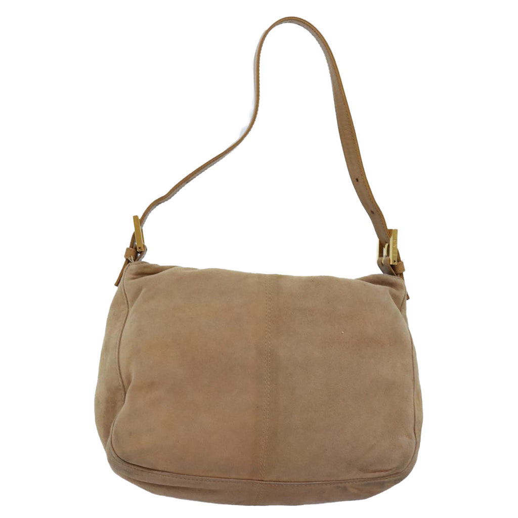 FENDI Mamma Baguette Shoulder Bag Suede Beige76610