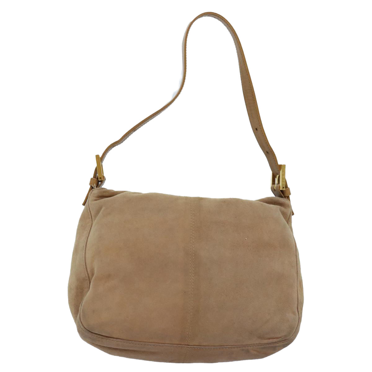 FENDI Mamma Baguette Shoulder Bag Suede Beige76610