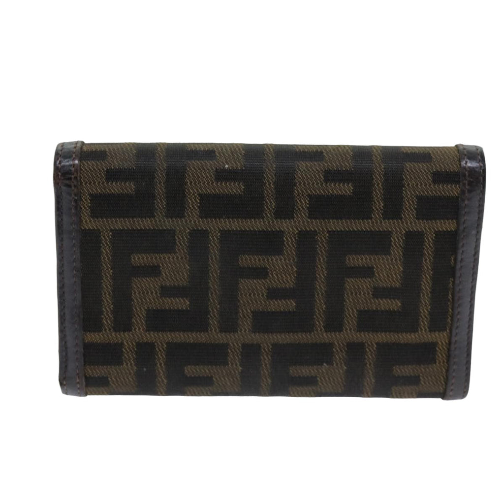 FENDI Zucca Canvas Wallet Black Brown76700