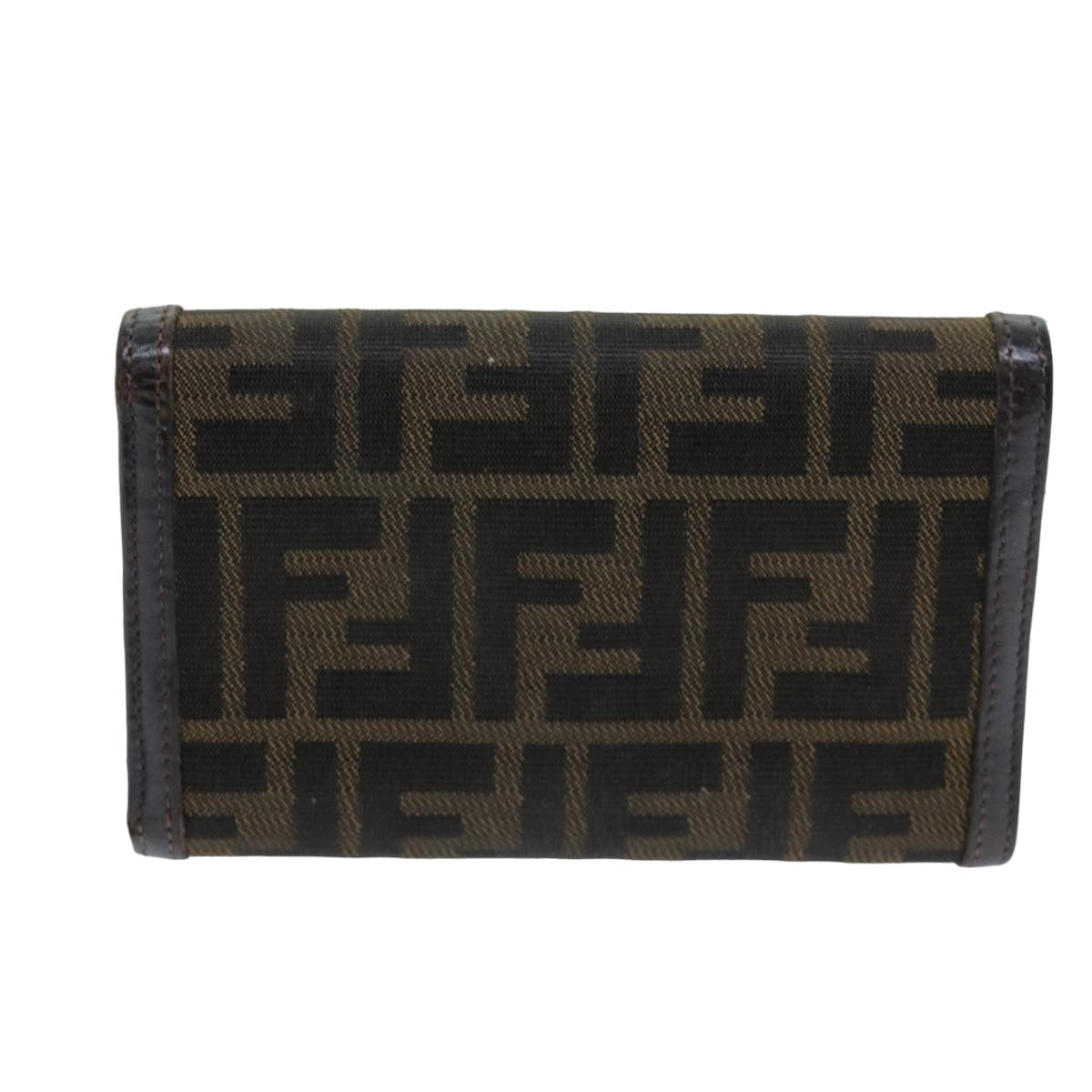 FENDI Zucca Canvas Wallet Black Brown76700