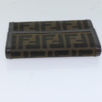 FENDI Zucca Canvas Wallet Black Brown76700