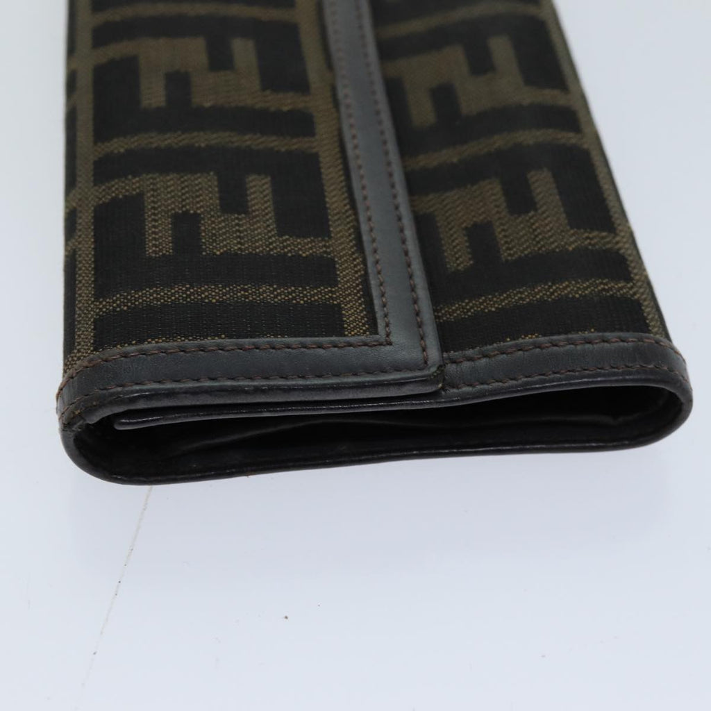 FENDI Zucca Canvas Wallet Black Brown76700