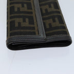 FENDI Zucca Canvas Wallet Black Brown76700
