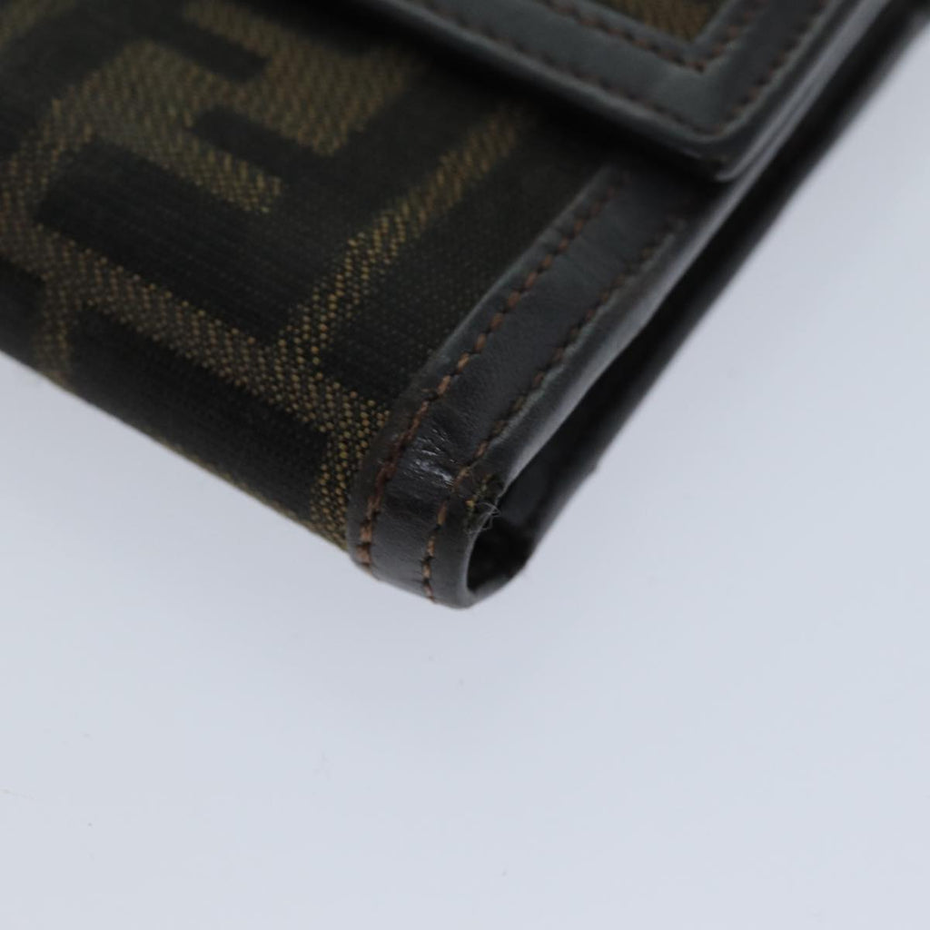FENDI Zucca Canvas Wallet Black Brown76700