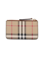 Burberry Check Print Coin Wallet Beige