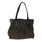FENDI Zucca Canvas Tote Bag Black Brown76722
