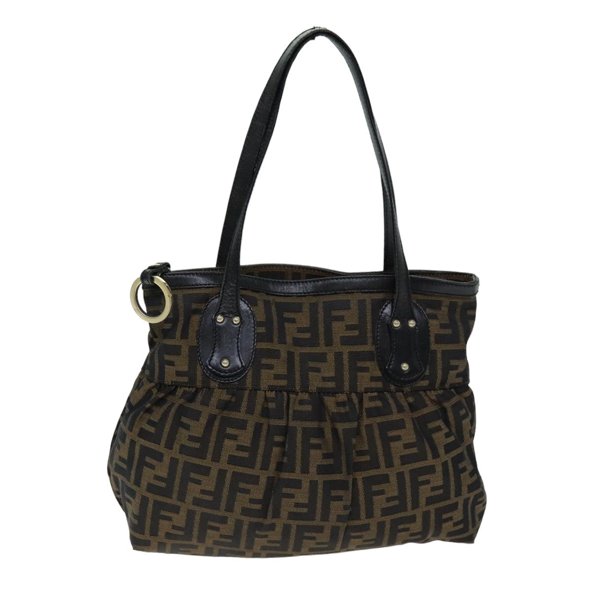 FENDI Zucca Canvas Tote Bag Black Brown76722