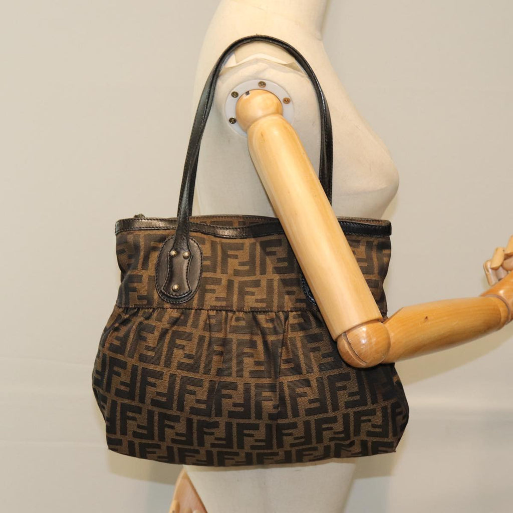 FENDI Zucca Canvas Tote Bag Black Brown76722
