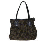 FENDI Zucca Canvas Tote Bag Black Brown76722