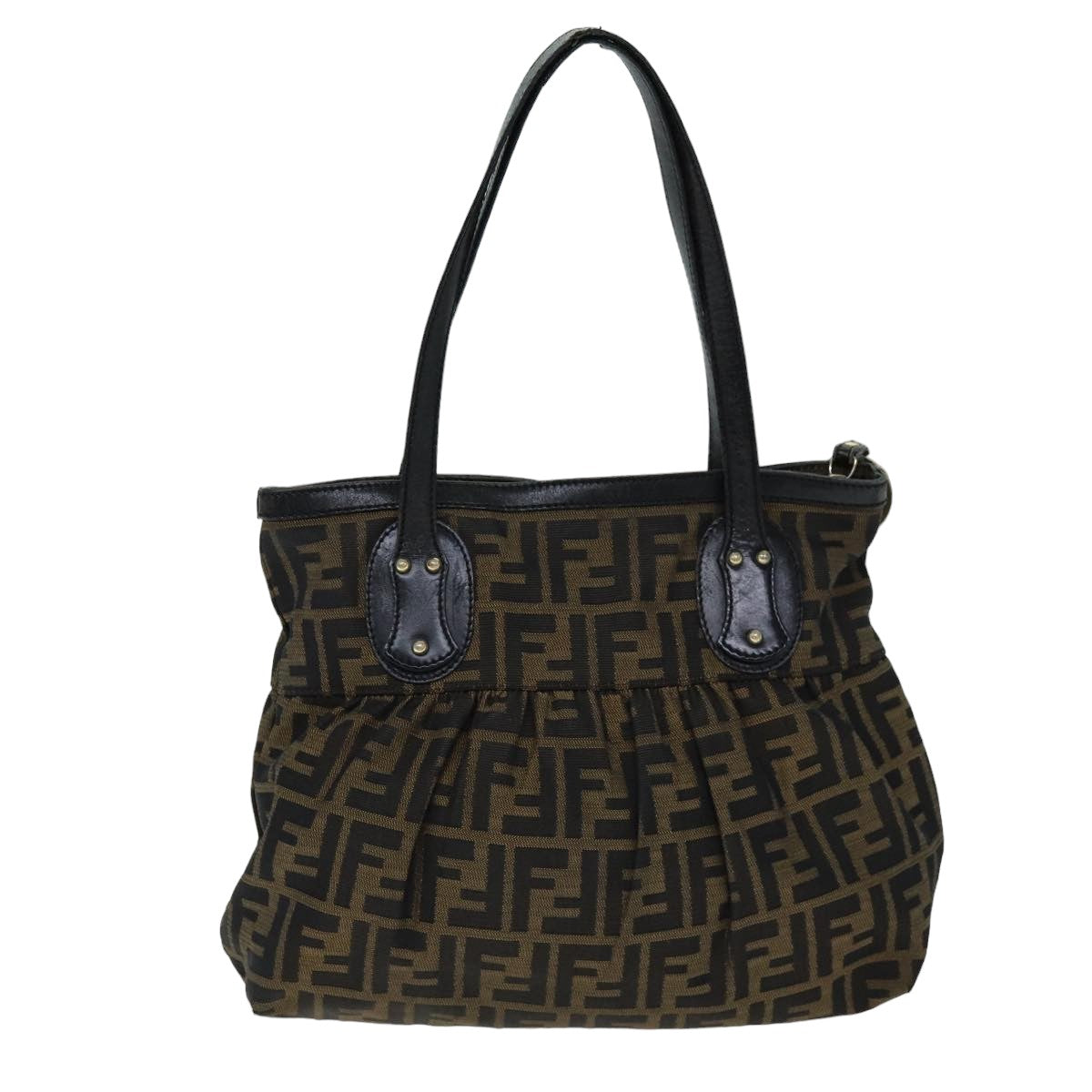 FENDI Zucca Canvas Tote Bag Black Brown76722