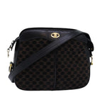 CELINE Triomphe Canvas Shoulder Bag Suede Black  76792