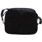 CELINE Triomphe Canvas Shoulder Bag Suede Black  76792