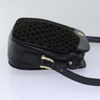 CELINE Triomphe Canvas Shoulder Bag Suede Black  76792