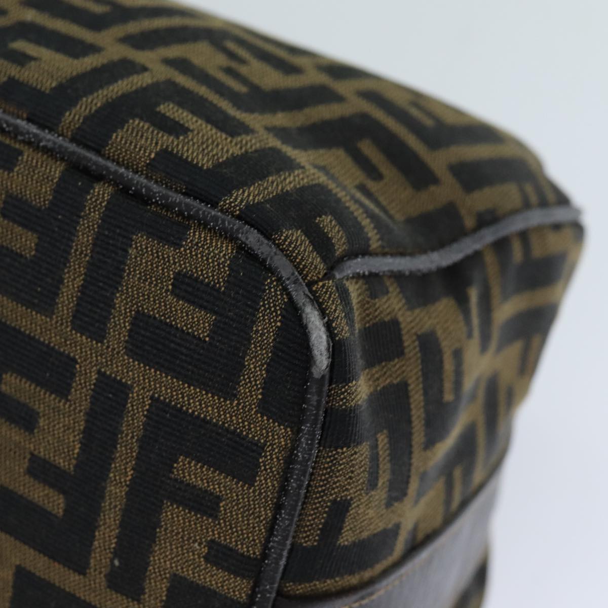 FENDI Zucca Canvas Vanity Cosmetic Pouch Brown Black76814