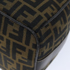 FENDI Zucca Canvas Vanity Cosmetic Pouch Brown Black76814