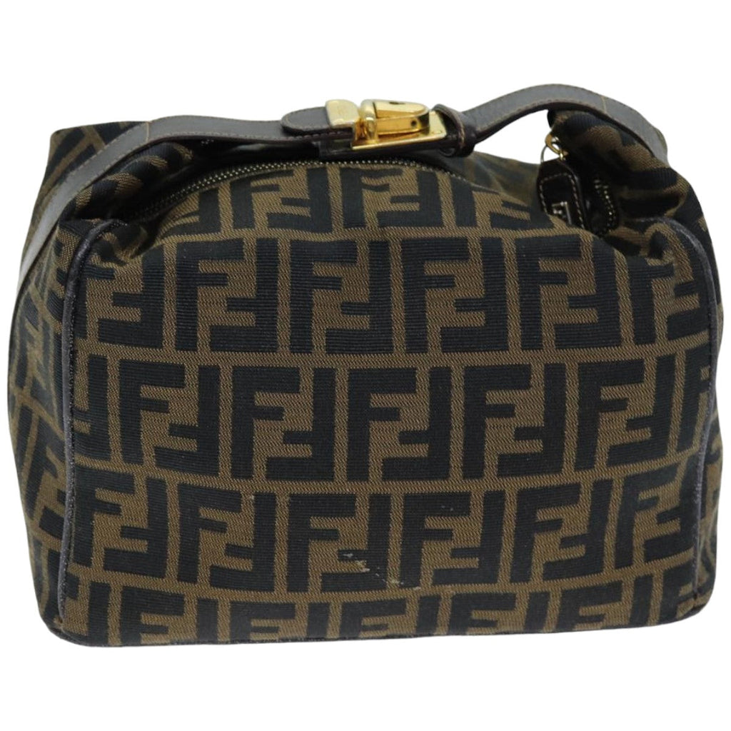 FENDI Zucca Canvas Vanity Cosmetic Pouch Brown Black76814
