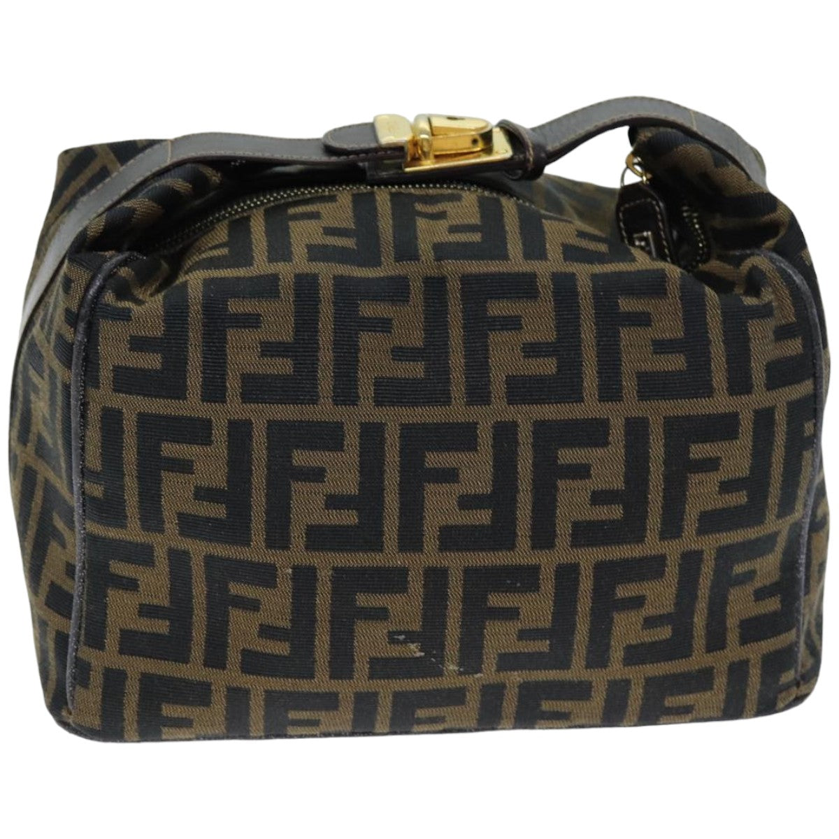 FENDI Zucca Canvas Vanity Cosmetic Pouch Brown Black76814