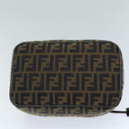FENDI Zucca Canvas Vanity Cosmetic Pouch Brown Black76814