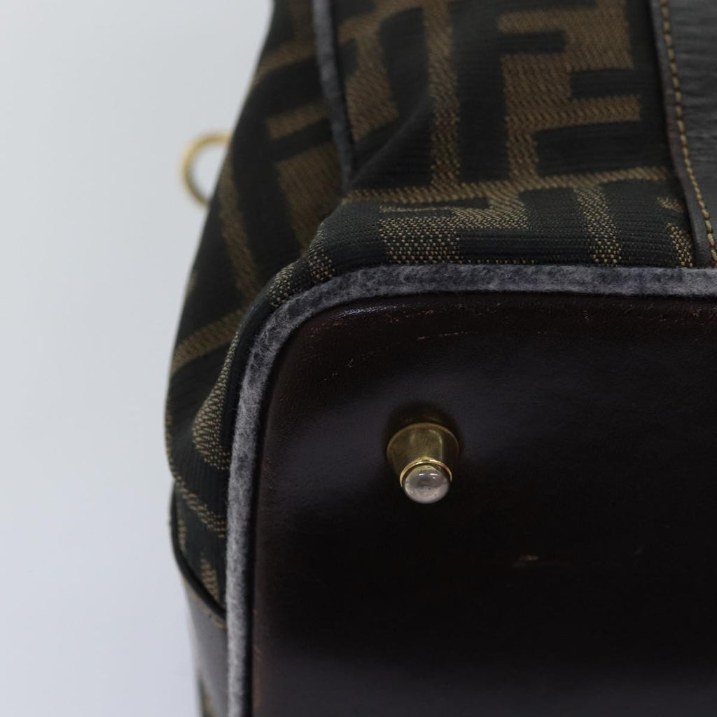 FENDI Zucca Canvas Hand Bag 2way Brown Black76858