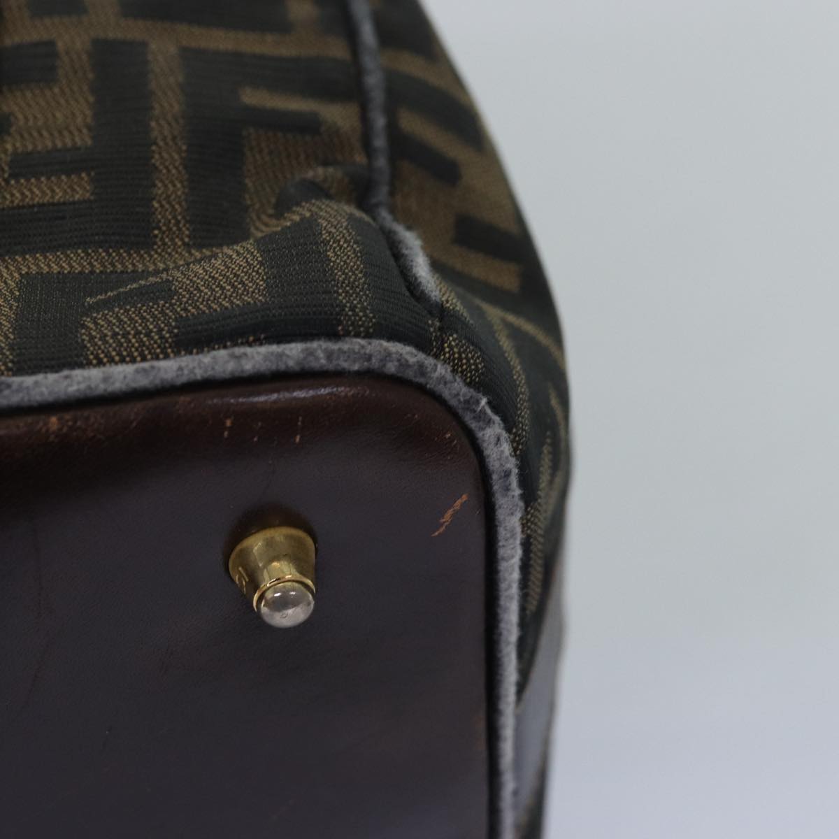 FENDI Zucca Canvas Hand Bag 2way Brown Black76858