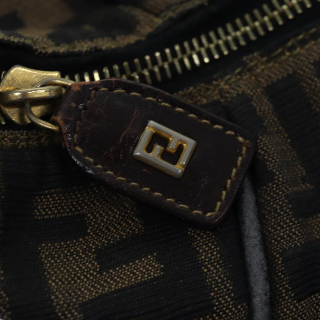 FENDI Zucca Canvas Hand Bag 2way Brown Black76858