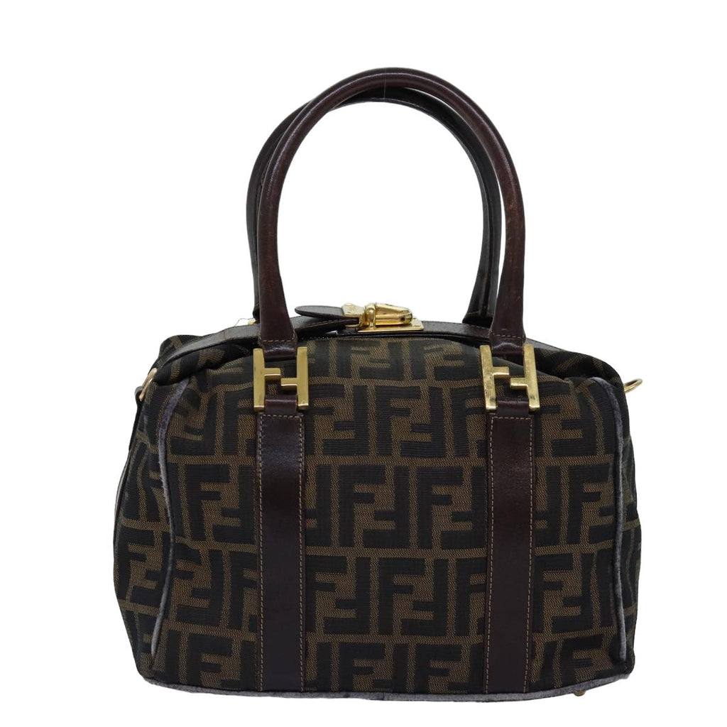 FENDI Zucca Canvas Hand Bag 2way Brown Black76858