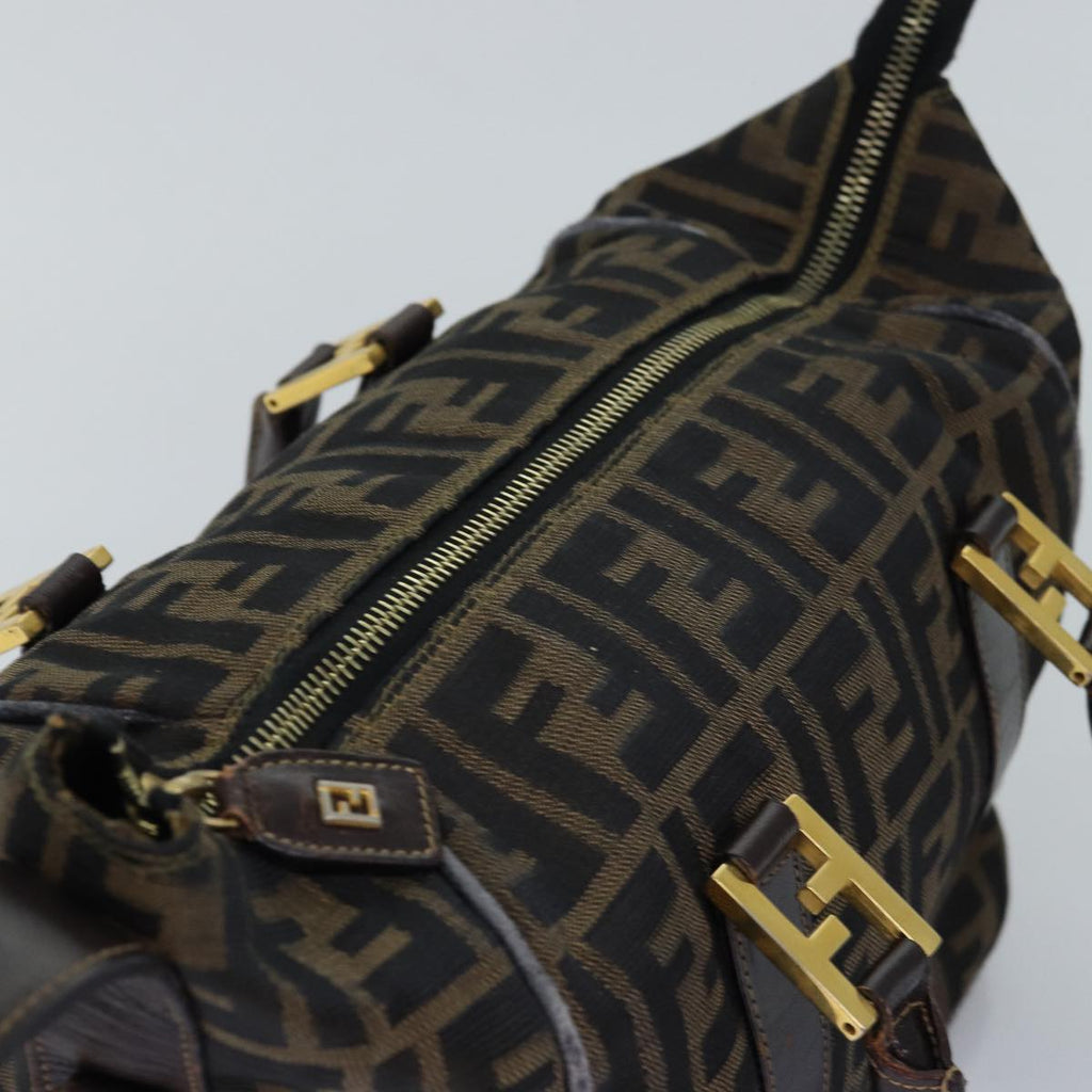 FENDI Zucca Canvas Hand Bag 2way Brown Black76858