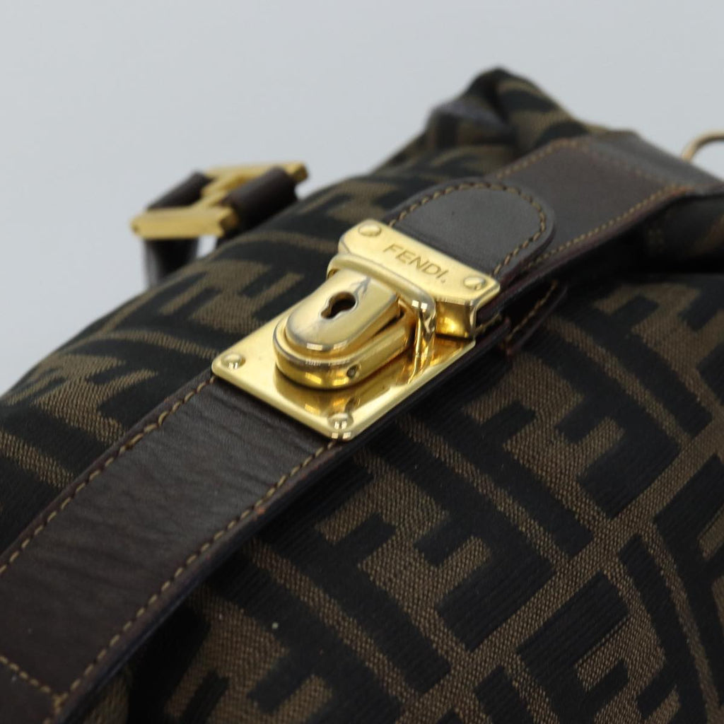 FENDI Zucca Canvas Hand Bag 2way Brown Black76858