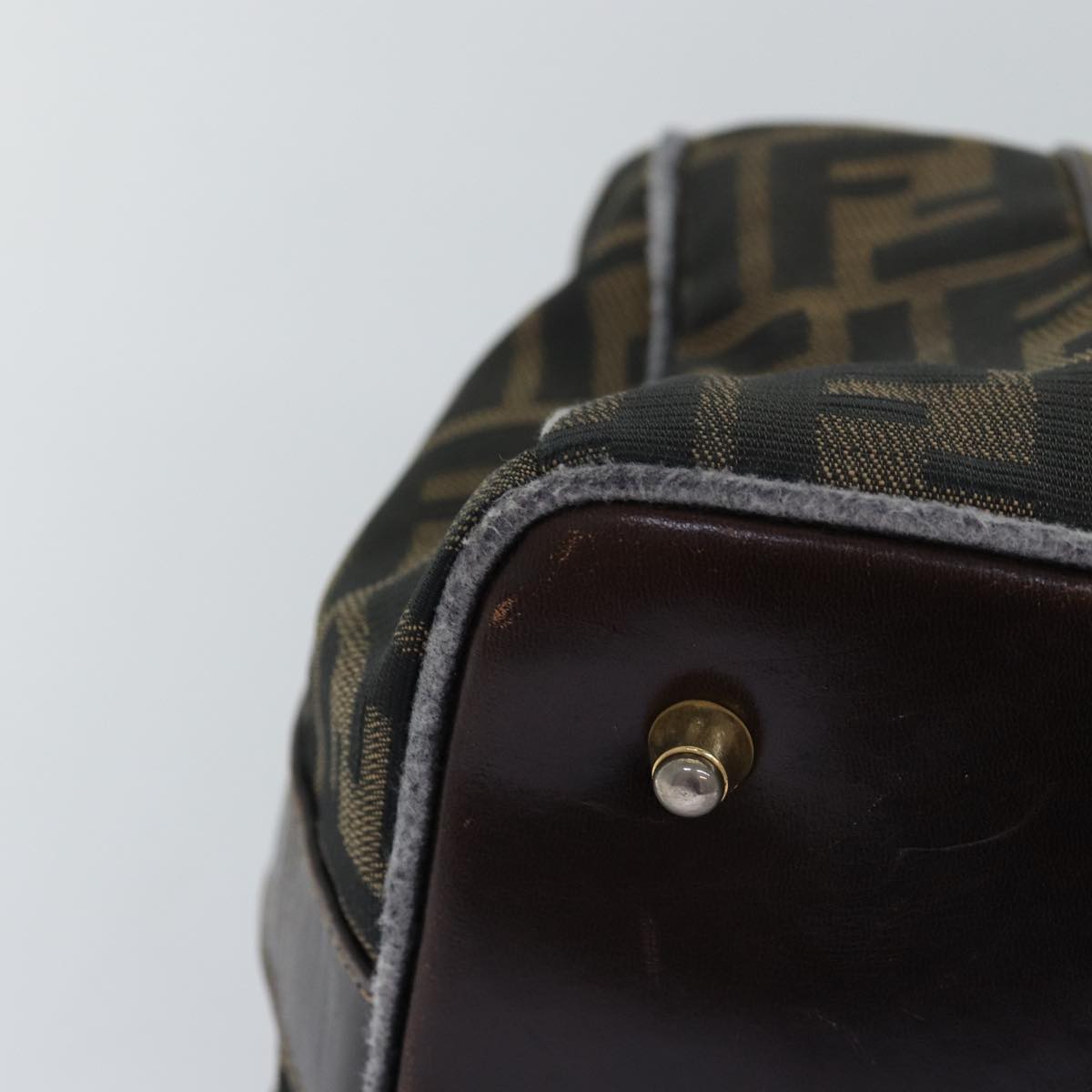 FENDI Zucca Canvas Hand Bag 2way Brown Black76858