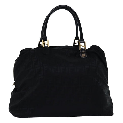 FENDI Zucca Canvas Hand Bag Black Brown76859