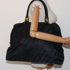 FENDI Zucca Canvas Hand Bag Black Brown76859