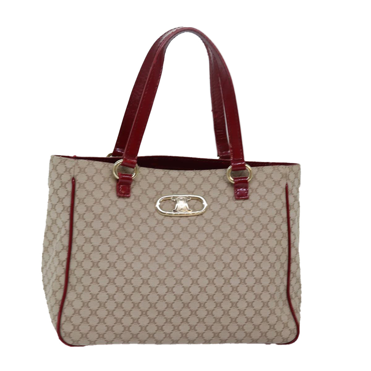 CELINE Macadam Canvas Hand Bag Beige  76899