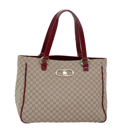 CELINE Macadam Canvas Hand Bag Beige  76899